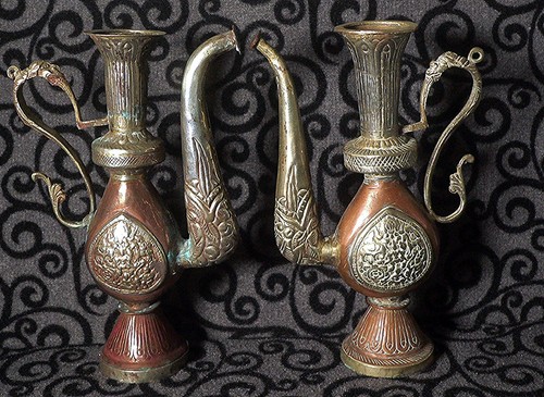 Pair vintage copper white - of, &
