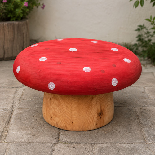 Handcrafted wooden mushroom - wooden,