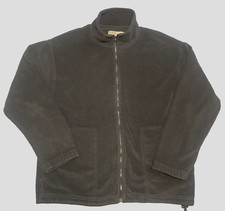 EWM Men's Black Fleece Jacket Casual Full Zip Size Large