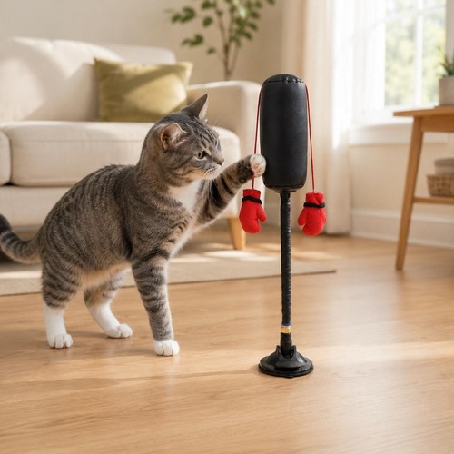 Cat boxing toy - cat, cup