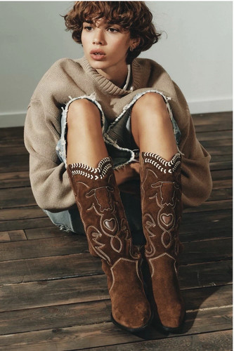 Zara suede embroidered - zara,