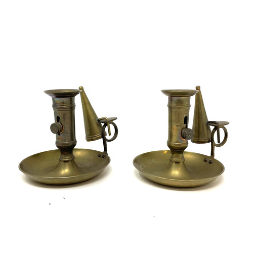 Antique brass chamberstick - antique,