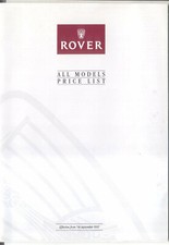 Rover Price List 1992