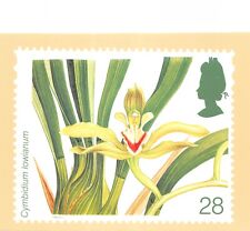 P H Q POST OFFICE POSTCARD ORCHIDS CYMBIDIUM LOWIANUM UNUSED V GD MINT