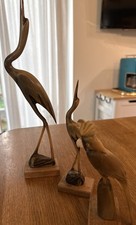 Carved Bone Birds Crane Parrot