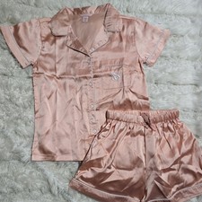 Victoria's Secret Women's cute pink Satin Short Pyjama nightwear Set size L