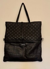 Barbour International Black Leather Bag tote handbag cross shoulder or handles
