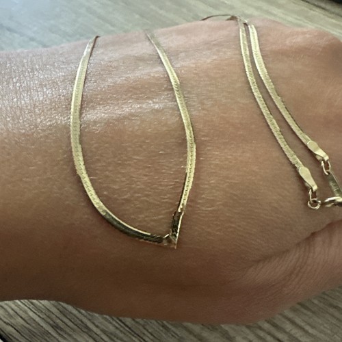 375 gold herringbone chain - gold,