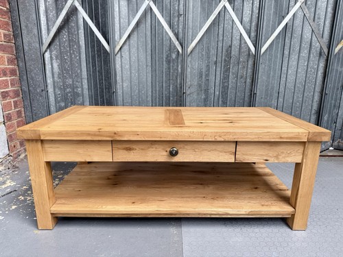 Solid oak coffee table with - solid,