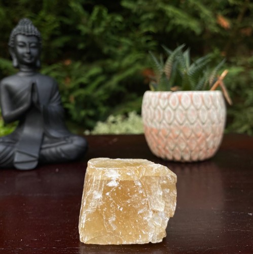 Calcite honey rough amber - rough,