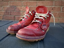 VINTAGE - LTD EDITION Kickers Kick Hi Lace Up Red Leather Boots Uk Size 10