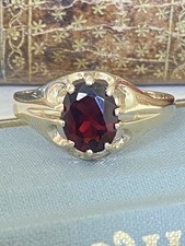 Gents 9ct gold garnet - gold, &
