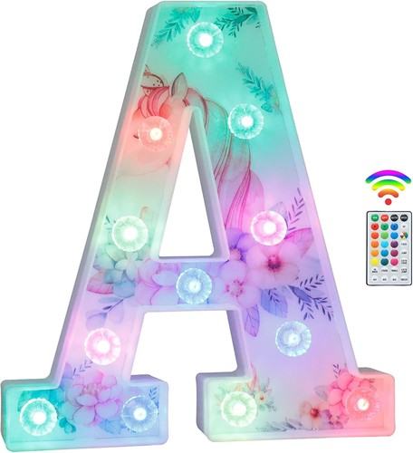 Unicorn led light letters - up,