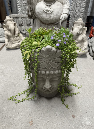 Garden buddha head planter - garden,