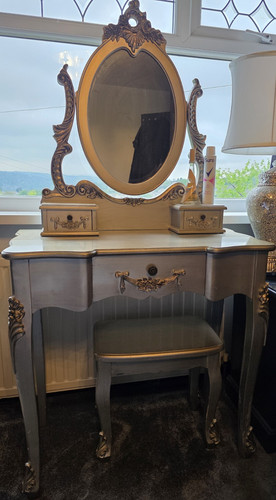Vintage silver bedroom set - bedroom,