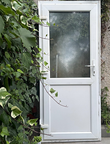 White upvc front entrance - white,