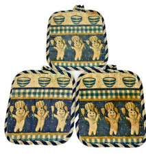 Pillsbury Dough Boy Poppin Kitchen Potholder Lot of 3 Vintage Kitchen