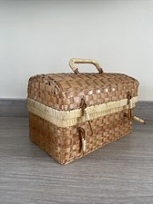 Vintage wicker straw basket - wicker,