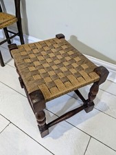 Woven Footstool Beige & Brown FREE Postage Available 
