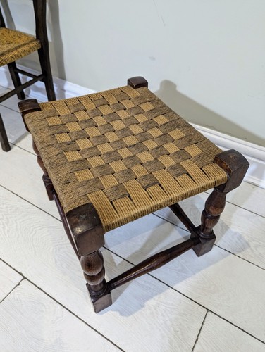 Woven footstool beige brown - beige, &