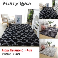 Fluffy Rugs Anti-Slip SHAGGY RUG Super Soft Carpet Mat Living Room Floor Bedroom