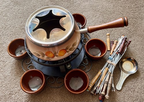 Vintage fondue set retro - -,