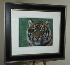 VALERIE SIMMS (b.1965 ) Large Pastel Painting of a Tiger Big Cat 'Prime of Life'