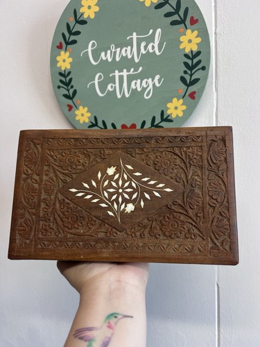 Wooden carved box indian - box,