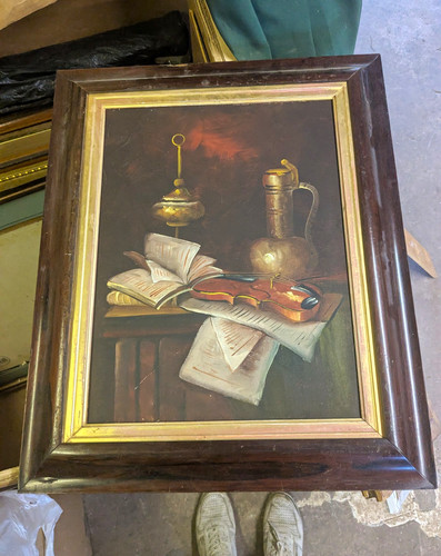 Framed canvas still life