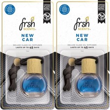 2 x New Car Scent Hanging Deluxe Glass Bottle Air Freshener - Oil Diffuser - NEW