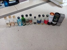 14 Empty Minature Whisky Bottles For Display