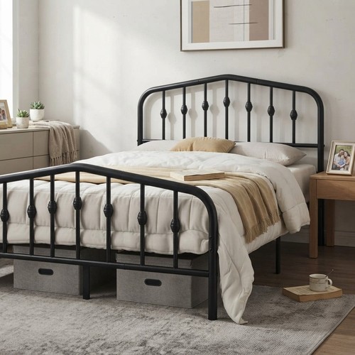 4ft6 double metal bed - 4ft6, frame