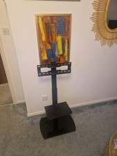 Cantilever Glass TV Stand with 3 Shelves Bracket for 30 - 65 inch Plasma LCD TV