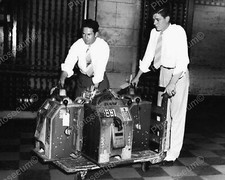 Slot Machines Dollied Out On Cart Vintage 8x10 Reprint Of Old Photo
