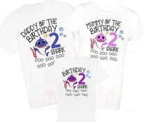 Birthday shark matching family