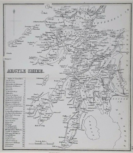 Old antique map argyleshire - antique,