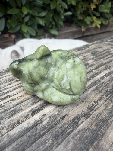 Green jade sleeping - jade, cat