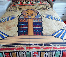 SUPER KING SIZE DUVET SET, "EGYPTIAN DESIGN"COVER (264x229)+ 2 PILLOWCASES. VGC