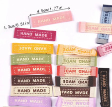 20 Mixed Fabric Labels 'Hand
