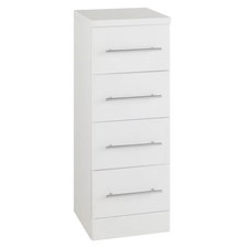 Gloss White Bathroom Cupboard Cabinet Drawer Base Unit Storage Tall Furniture IM
