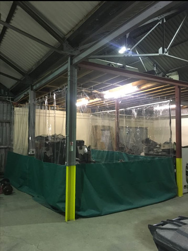 Commercial half clear green - half,