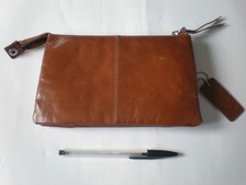Pia brown soft leather purse/clutch bag