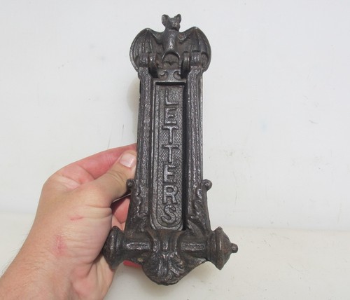 Victorian iron door letterbox - door,