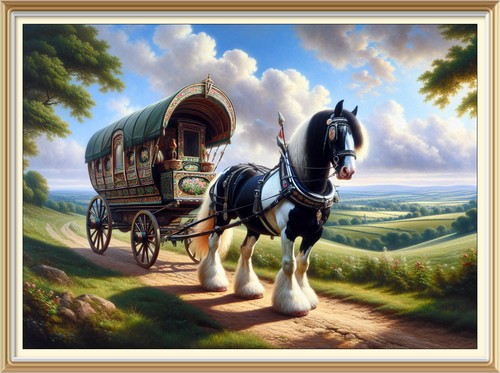 Landscape art print romany - print,