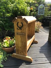 Wooden horse saddle stand - wooden,