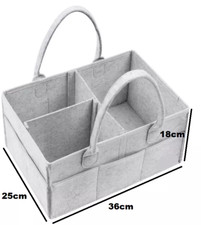 Baby Diaper Caddy Organizer, Portable Nursery Storage Bin Felt Basket 36x25x18