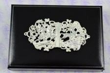 Cased Britannia Pattern Silver Plated Nurses Buckle Handmade in Sheffield