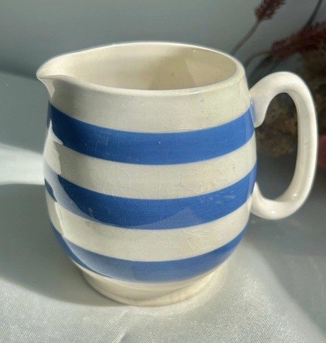 Vtg blue white striped milk - blue,