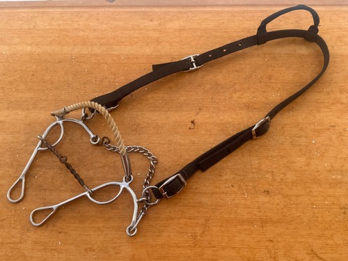 Rope nose combination gag bit - rope,