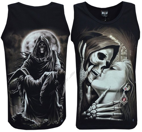 Skull vest tank - top, grim